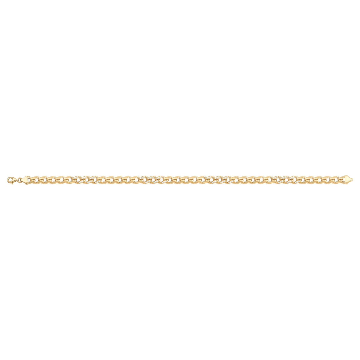 Solid gold curb bracelet, 7.60 g — shown square on a plain background.