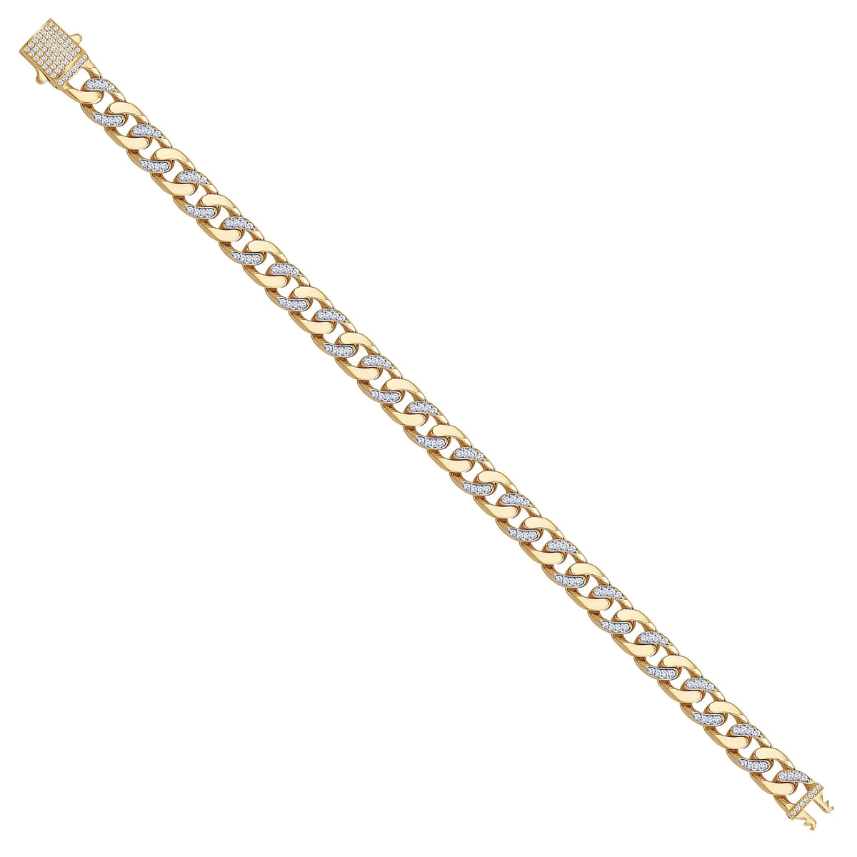 Solid gold curb bracelet, 15.95 g — shown at an angle across the frame.