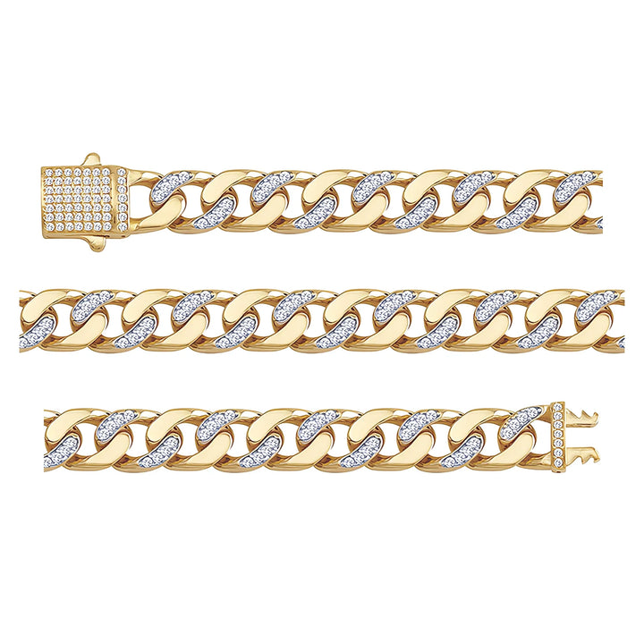 Solid gold curb bracelet, 15.95 g — shown in three rows across the frame.