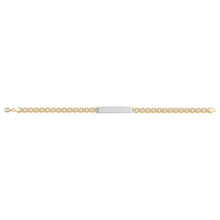 Solid gold tennis bracelet, 9.50 g — shown square on a plain background.