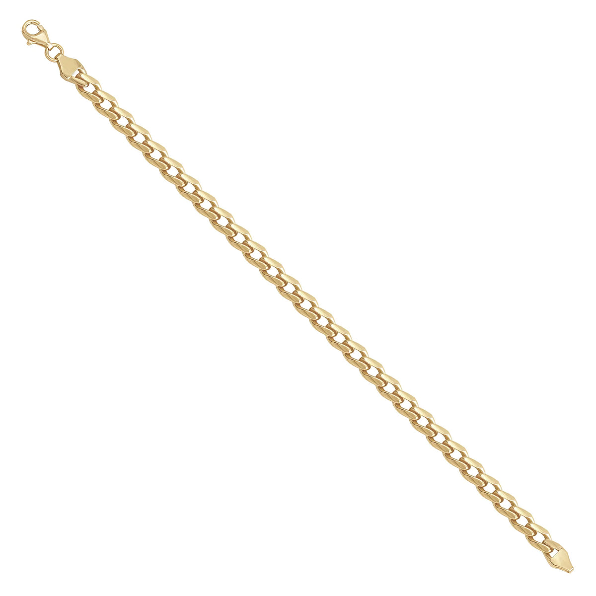 Solid gold curb bracelet, 6.25 g — shown at an angle across the frame.