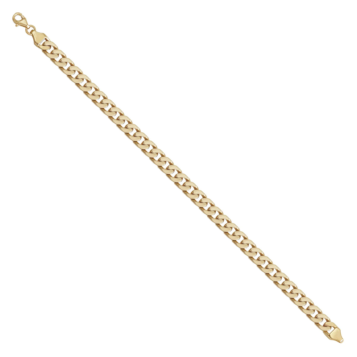 Solid gold curb bracelet, 8.90 g — shown at an angle across the frame.
