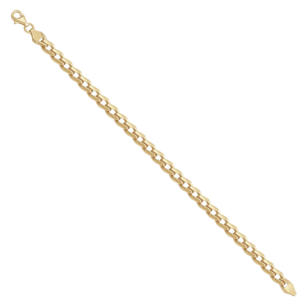 Solid gold brick link bracelet, 8.20 g — shown at an angle across the frame.