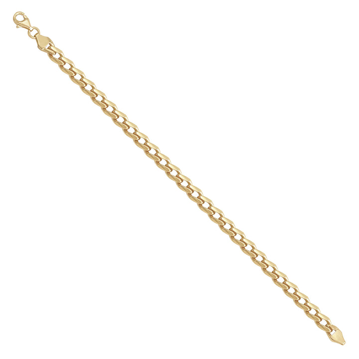 Solid gold brick link bracelet, 8.20 g — shown at an angle across the frame.