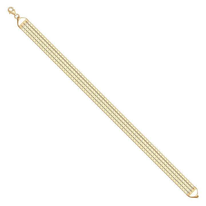 Solid gold brick link bracelet, 8.00 g — shown at an angle across the frame.