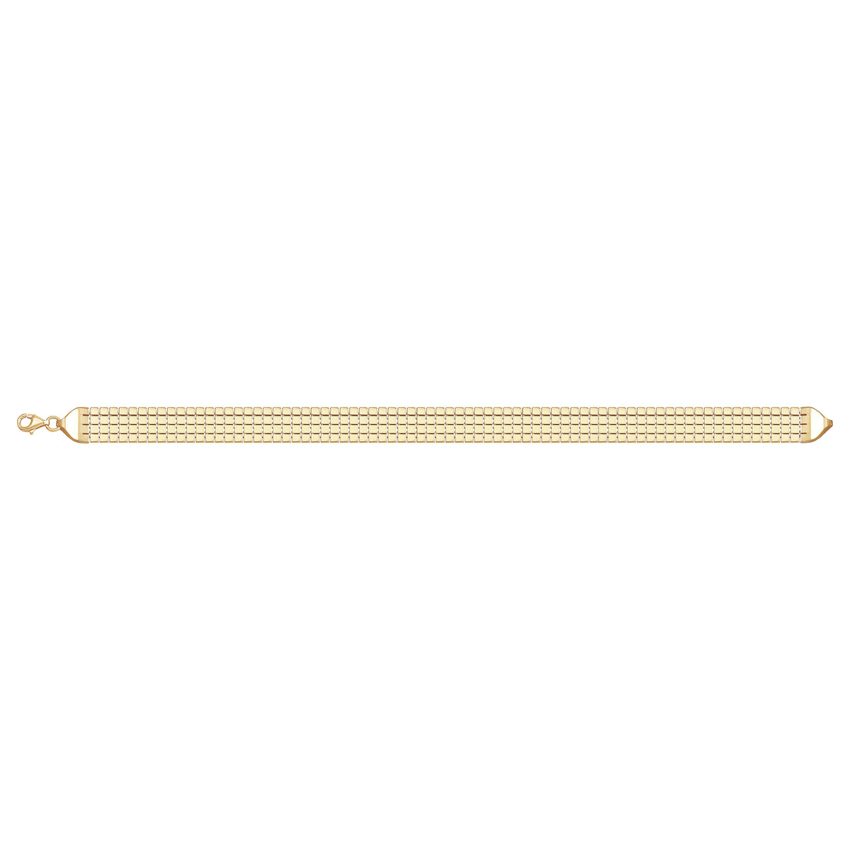 Solid gold brick link bracelet, 8.00 g — shown square on a plain background.