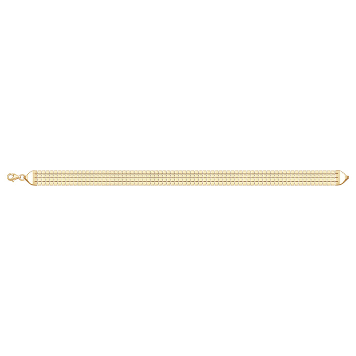 Solid gold brick link bracelet, 8.00 g — shown square on a plain background.