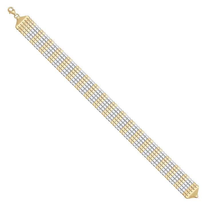 Solid gold brick link bracelet, 11.75 g — shown at an angle across the frame.