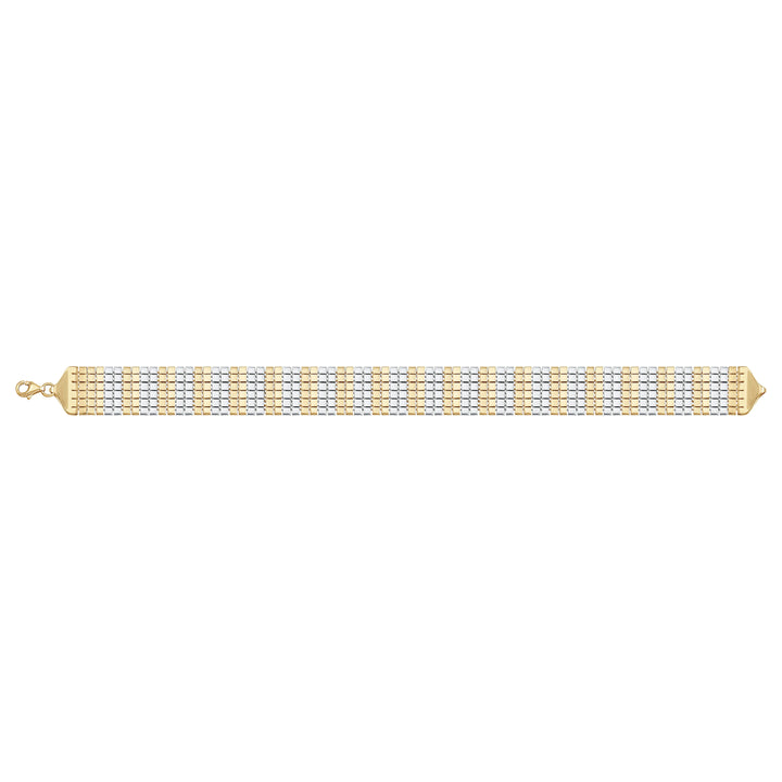 Solid gold brick link bracelet, 11.75 g — shown square on a plain background.