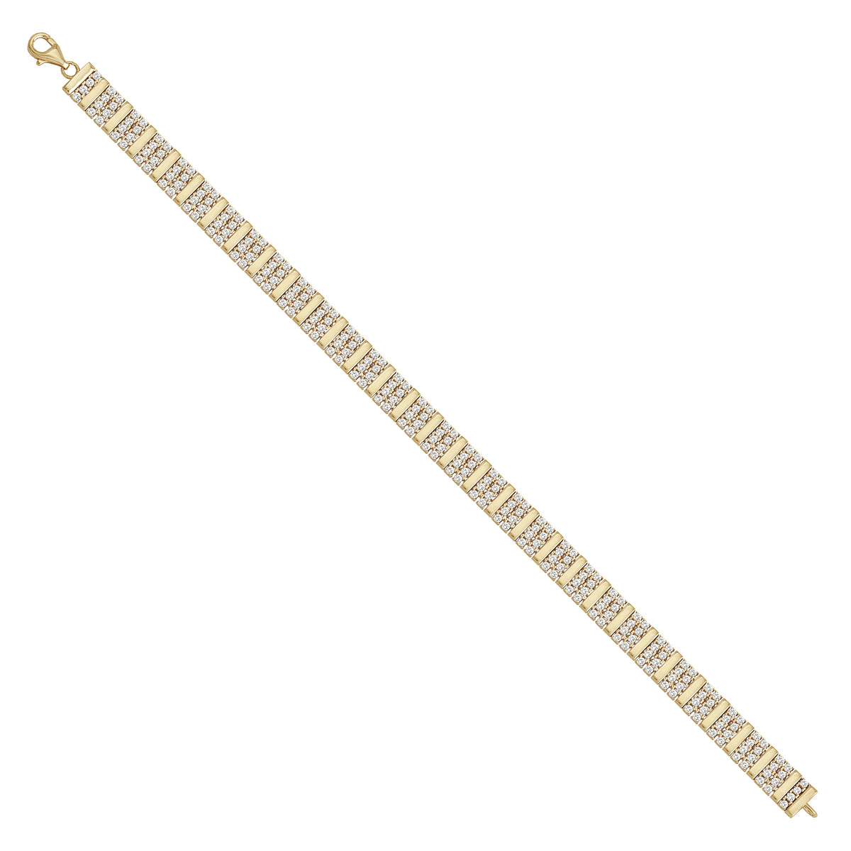 Solid gold brick link bracelet, 12.20 g — shown at an angle across the frame.