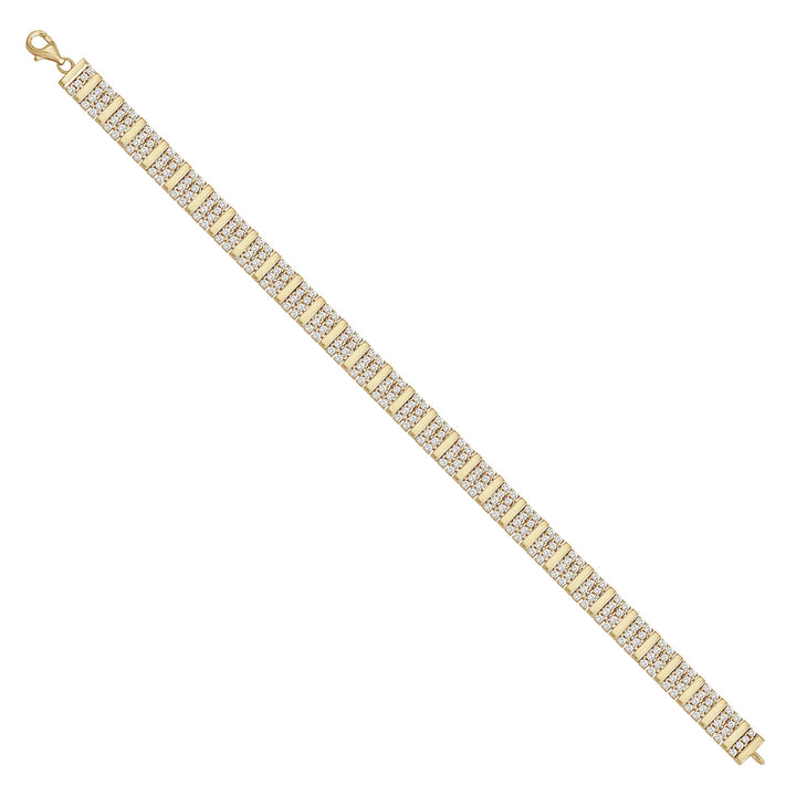 Solid gold brick link bracelet, 12.20 g — shown at an angle across the frame.