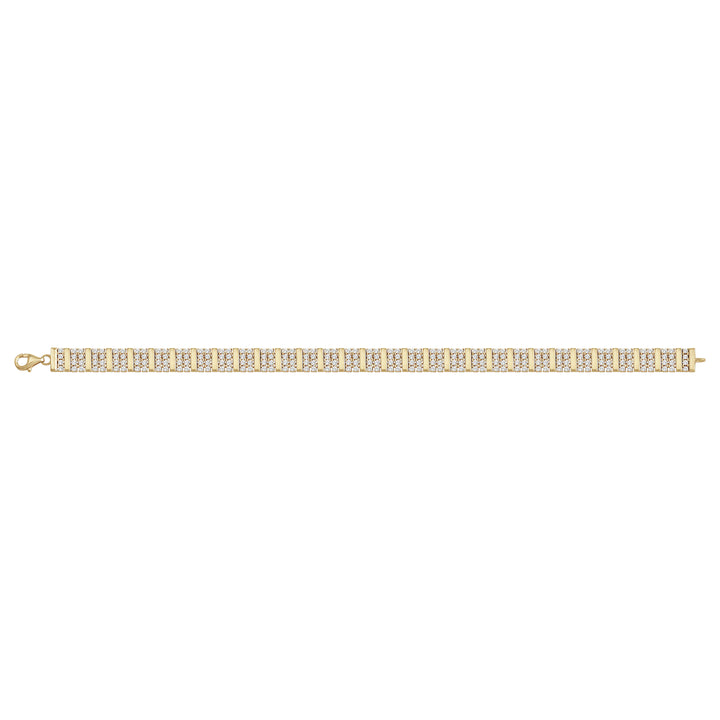 Solid gold brick link bracelet, 12.20 g — shown square on a plain background.
