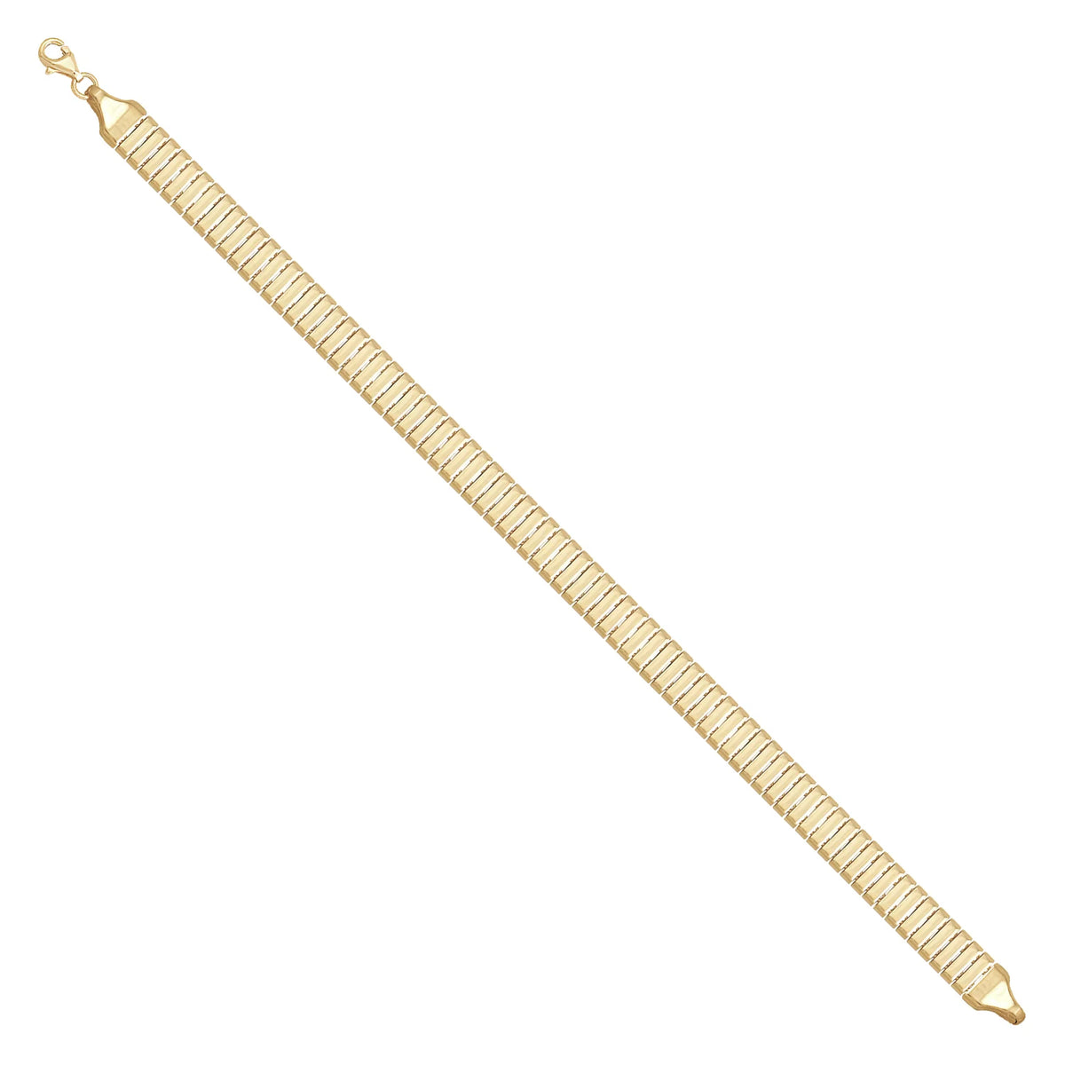 Solid gold bar link bracelet, 12.00 g — shown at an angle across the frame.