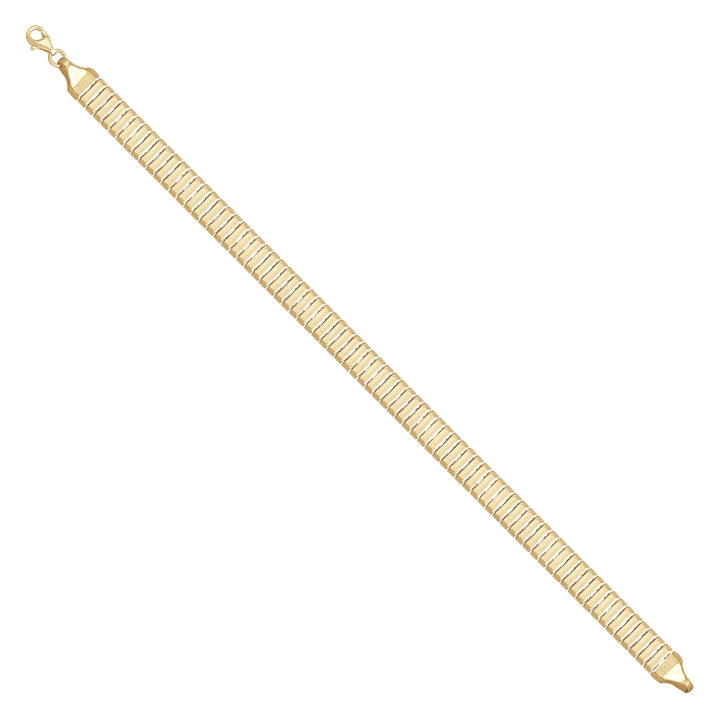 Solid gold bar link bracelet, 12.00 g — shown at an angle across the frame.