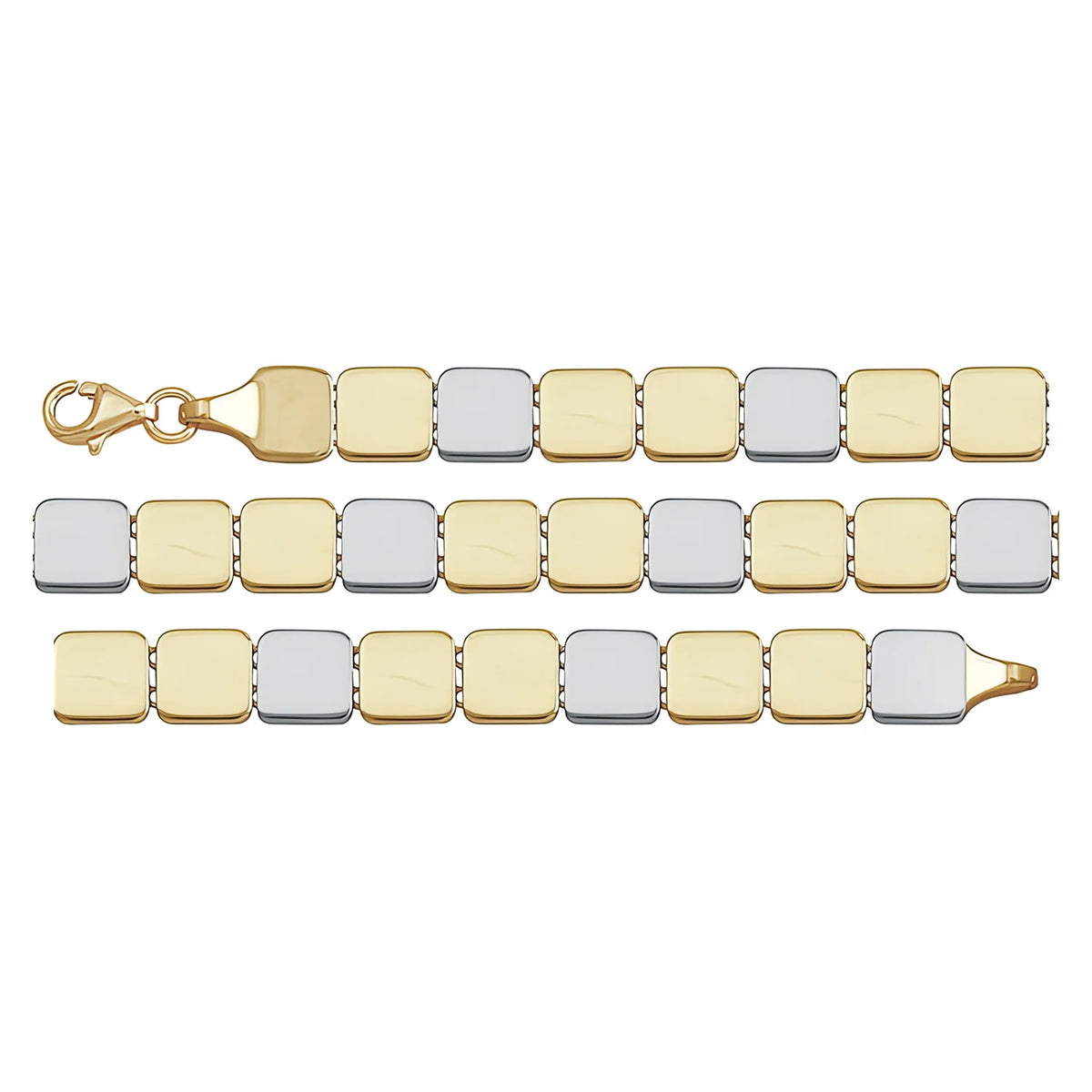 Solid gold id bracelet, 8.95 g — shown in three rows across the frame.