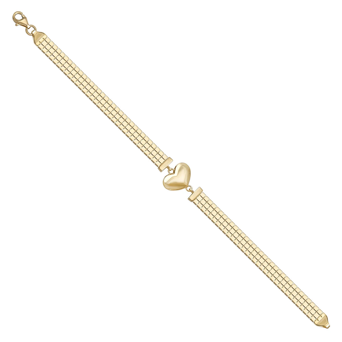 Solid gold bar link bracelet, 6.15 g — shown at an angle across the frame.