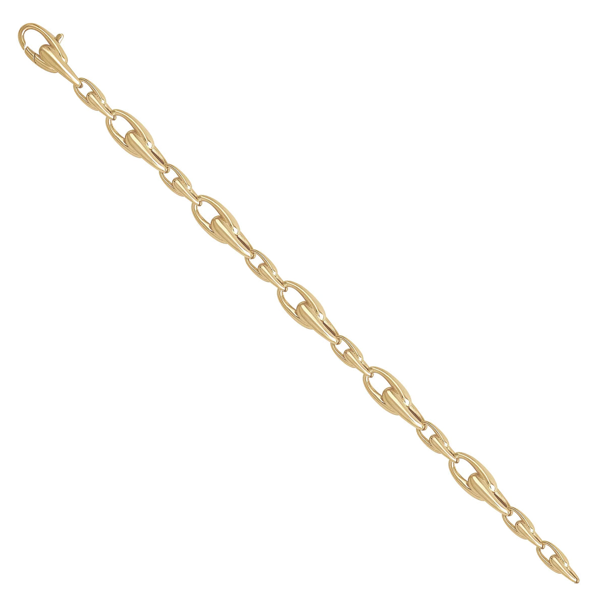 Solid gold mariner bracelet, 13.20 g — shown at an angle across the frame.