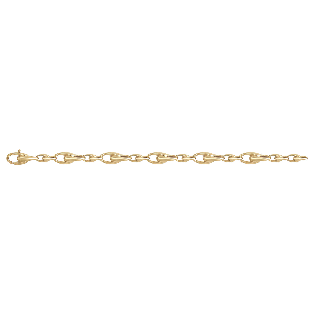 Solid gold mariner bracelet, 13.20 g — shown square on a plain background.