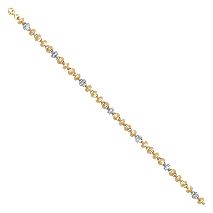 Solid gold fancy link bracelet, 6.50 g — shown at an angle across the frame.