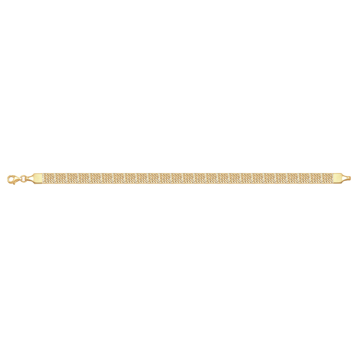 Solid gold brick link bracelet, 7.55 g — shown square on a plain background.