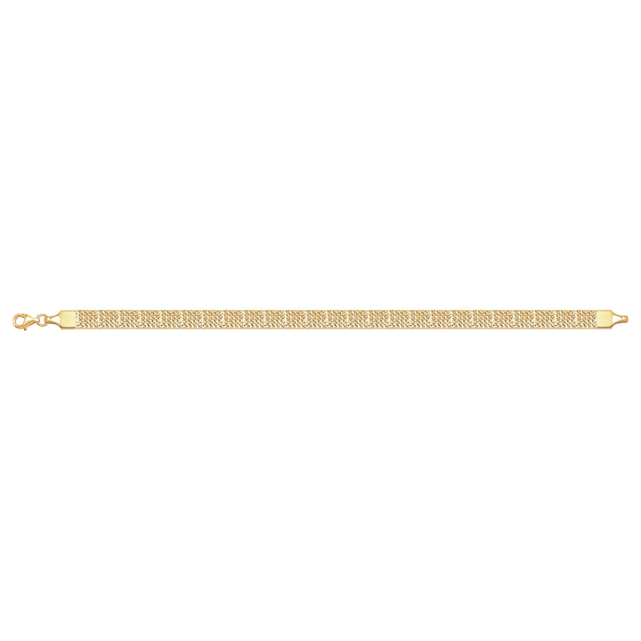 Solid gold brick link bracelet, 7.55 g — shown square on a plain background.