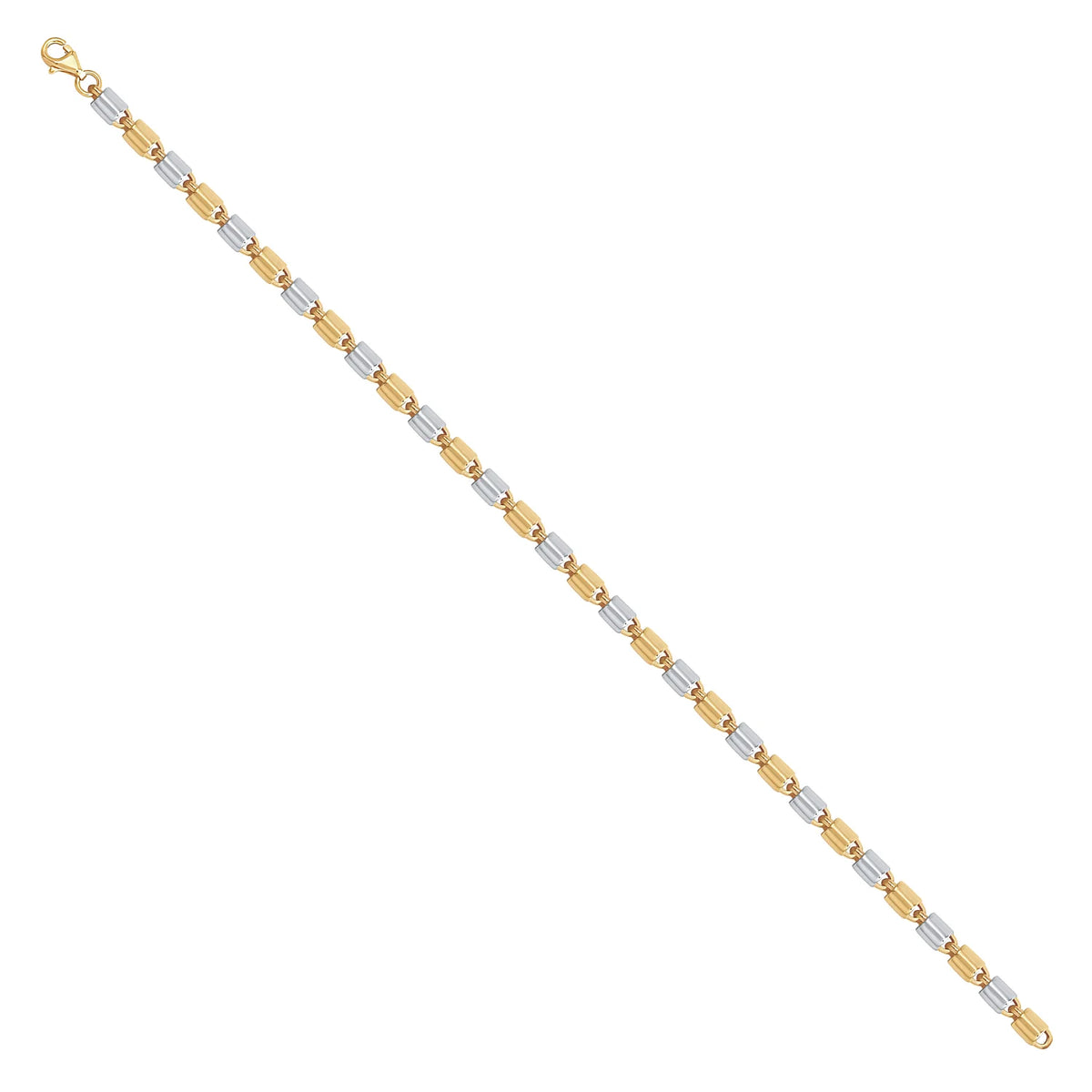 Solid gold fancy link bracelet, 5.60 g — shown at an angle across the frame.