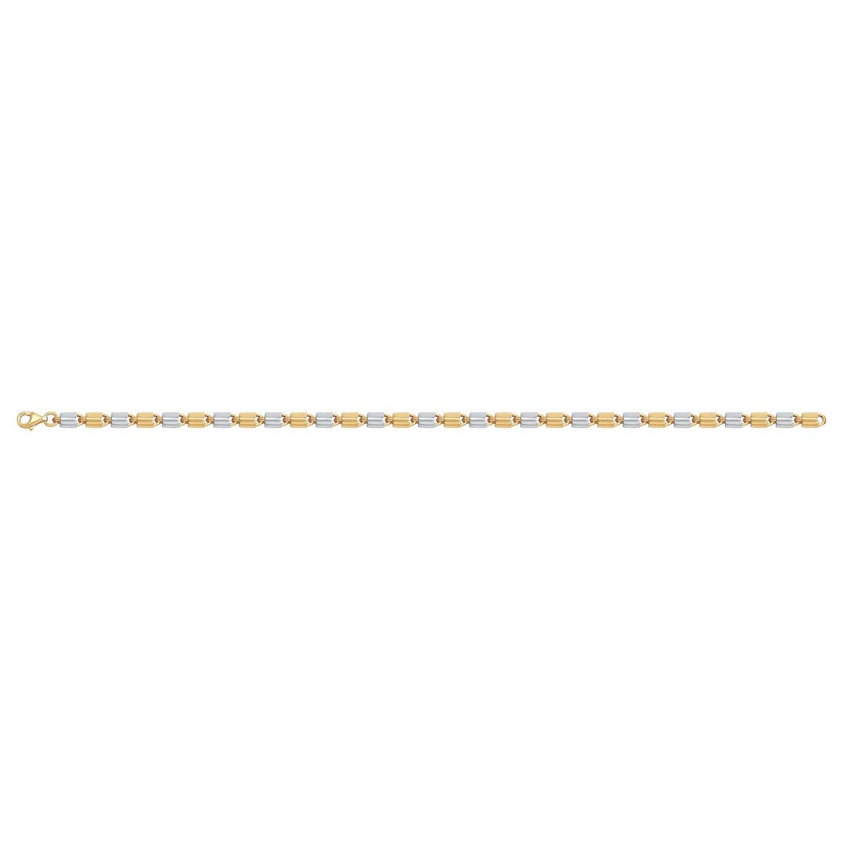 Solid gold fancy link bracelet, 5.60 g — shown square on a plain background.