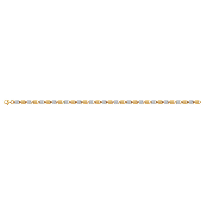Solid gold fancy link bracelet, 5.60 g — shown square on a plain background.