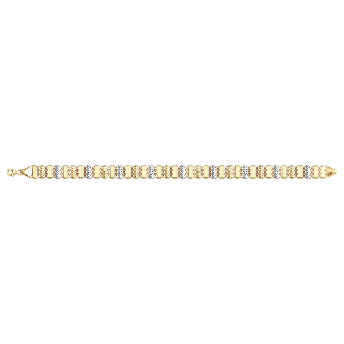 Solid gold bar link bracelet, 7.20 g — shown square on a plain background.
