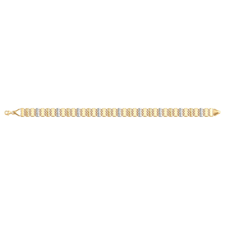 Solid gold bar link bracelet, 7.20 g — shown square on a plain background.