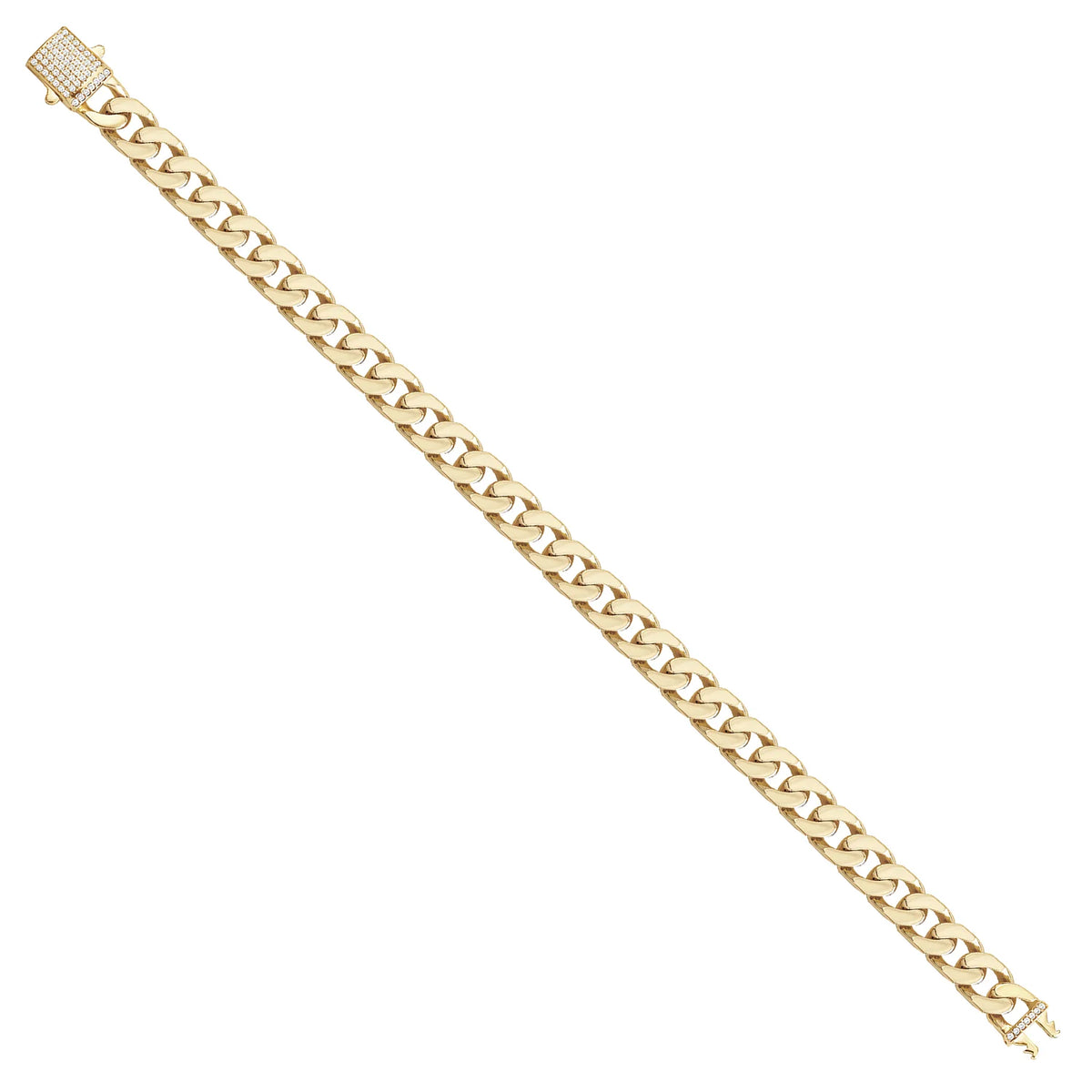 Solid gold curb bracelet, 14.85 g — shown at an angle across the frame.