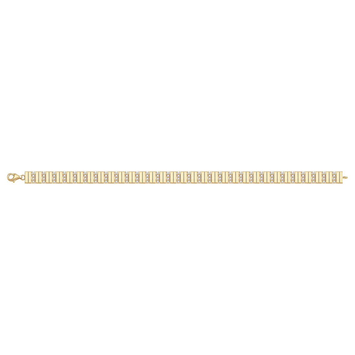 Solid gold bar link bracelet, 9.95 g — shown square on a plain background.
