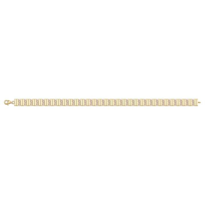 Solid gold bar link bracelet, 9.95 g — shown square on a plain background.