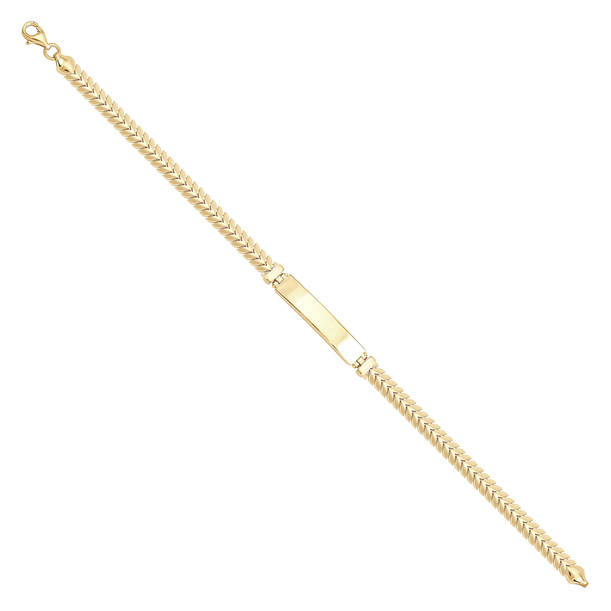 Solid gold id bracelet, 6.80 g — shown at an angle across the frame.