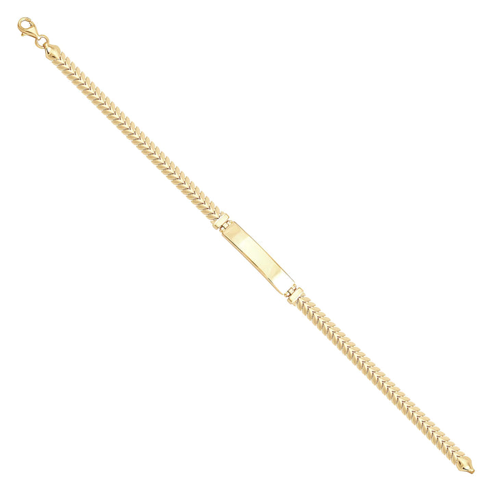 Solid gold id bracelet, 6.80 g — shown at an angle across the frame.