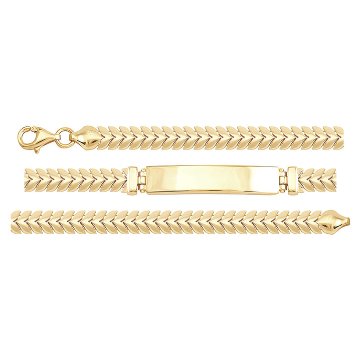 Solid gold id bracelet, 6.80 g — shown in three rows across the frame.