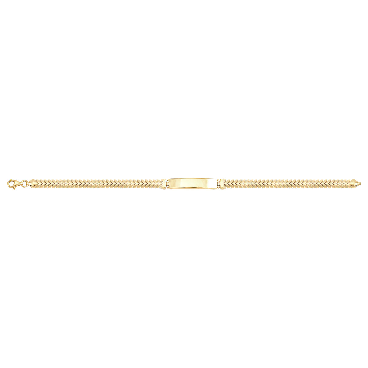 Solid gold id bracelet, 6.80 g — shown square on a plain background.