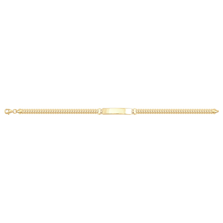 Solid gold id bracelet, 6.80 g — shown square on a plain background.