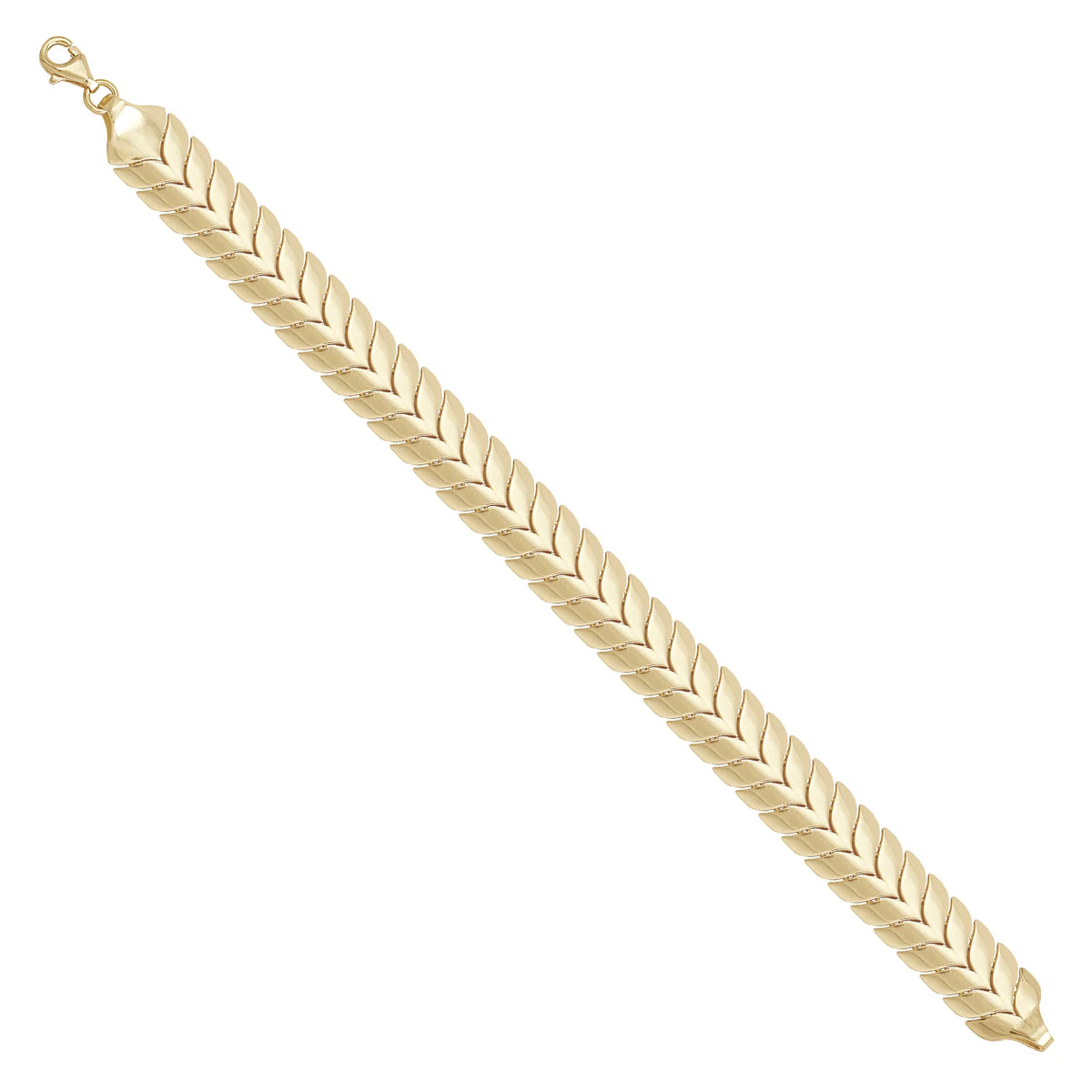 Solid gold braided bracelet, 13.80 g — shown at an angle across the frame.
