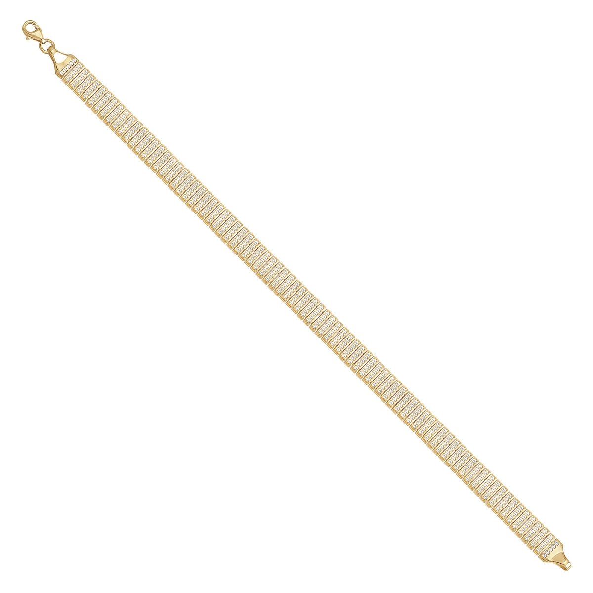 Solid gold bar link bracelet, 15.15 g — shown at an angle across the frame.