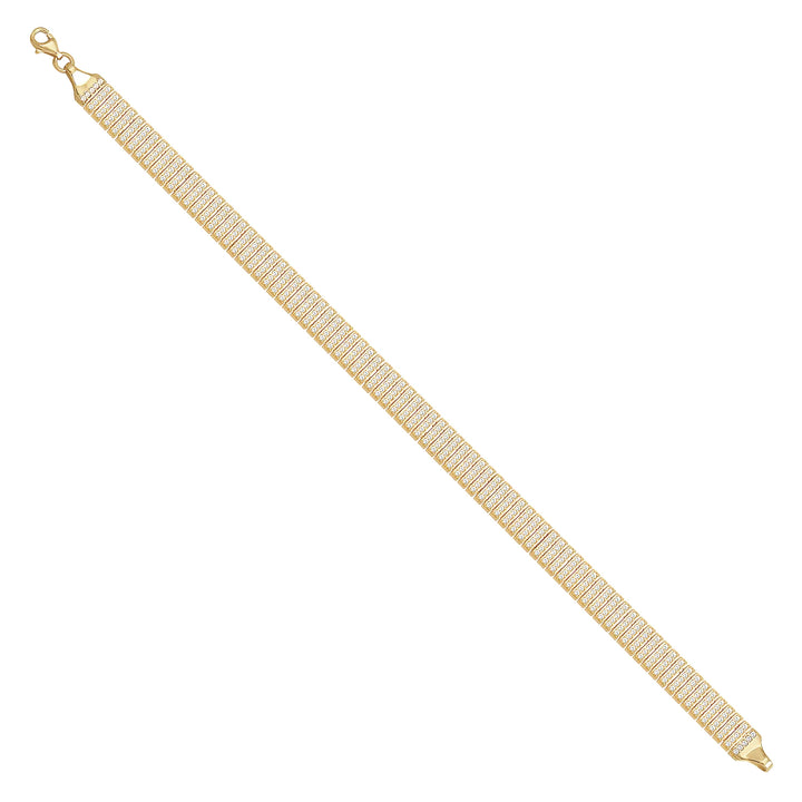 Solid gold bar link bracelet, 15.15 g — shown at an angle across the frame.