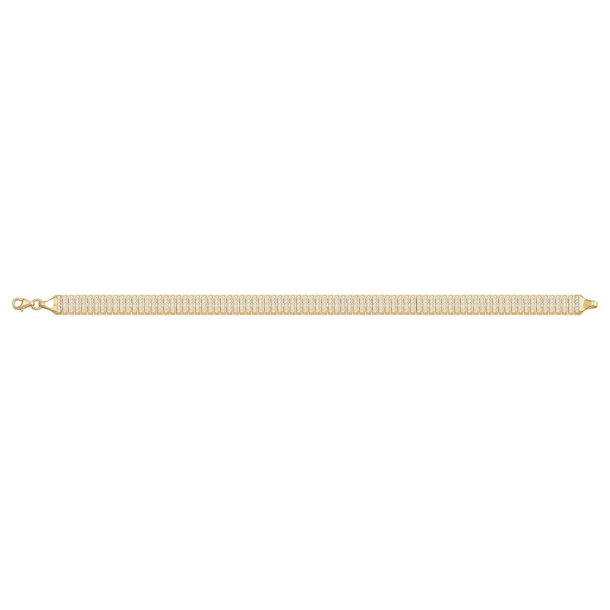 Solid gold bar link bracelet, 15.15 g — shown square on a plain background.