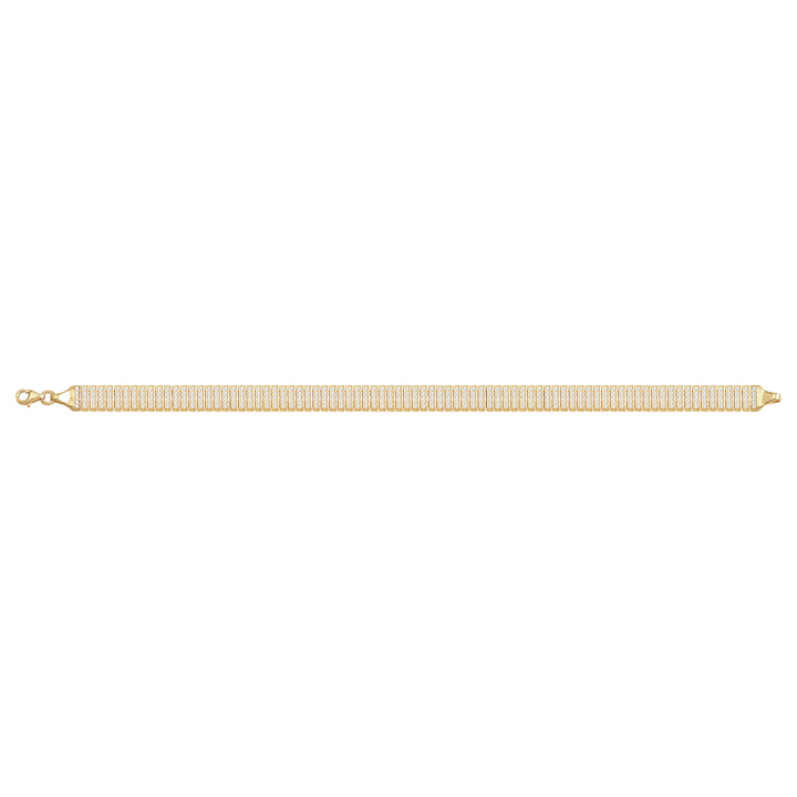 Solid gold bar link bracelet, 15.15 g — shown square on a plain background.