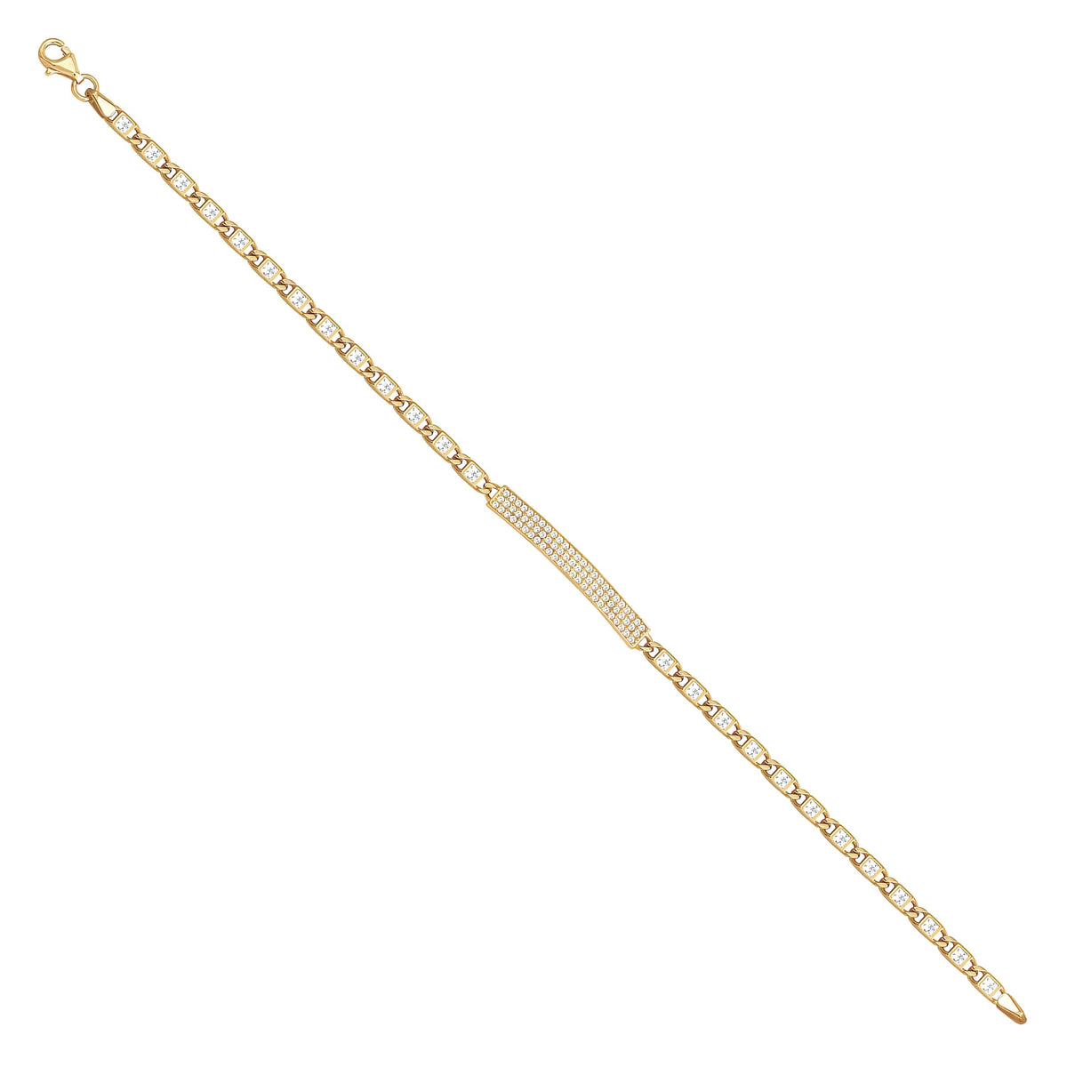 Solid gold id bracelet, 6.95 g — shown at an angle across the frame.
