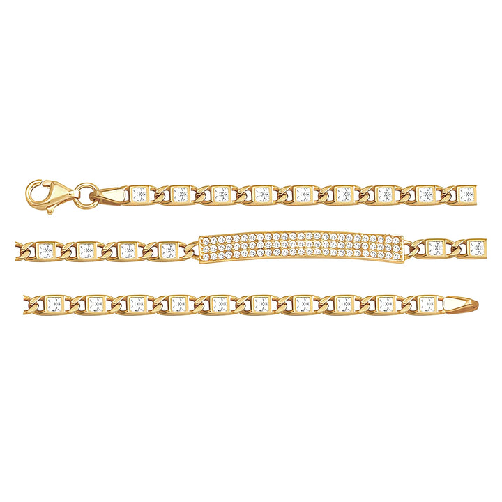 Solid gold id bracelet, 6.95 g — shown in three rows across the frame.