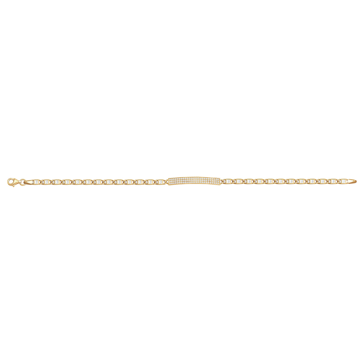 Solid gold id bracelet, 6.95 g — shown square on a plain background.