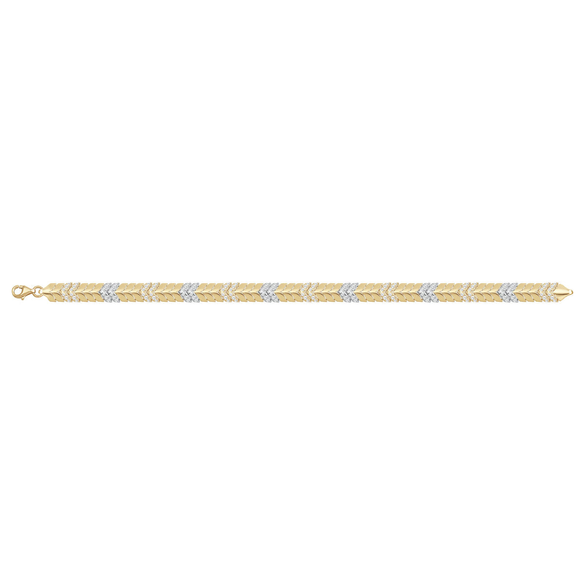 Solid gold herringbone bracelet, 8.50 g — shown square on a plain background.