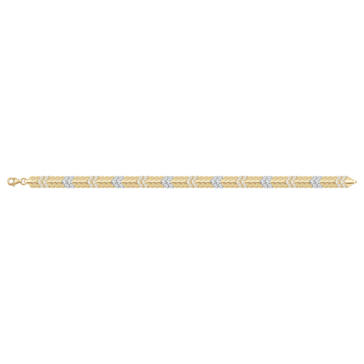 Solid gold herringbone bracelet, 8.50 g — shown square on a plain background.