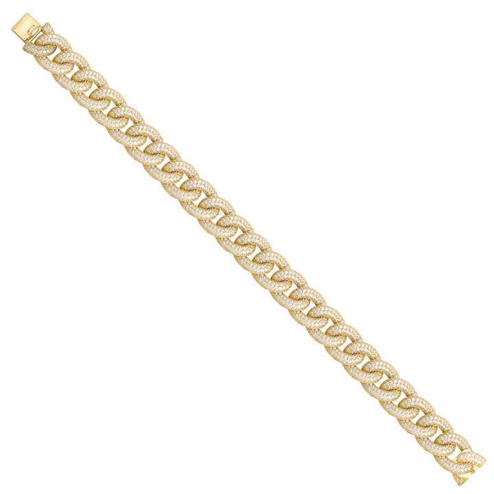 Solid gold curb bracelet, 27.45 g — shown at an angle across the frame.