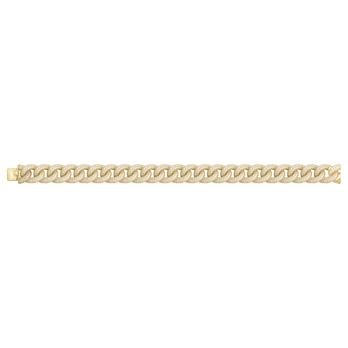 Solid gold curb bracelet, 27.45 g — shown square on a plain background.